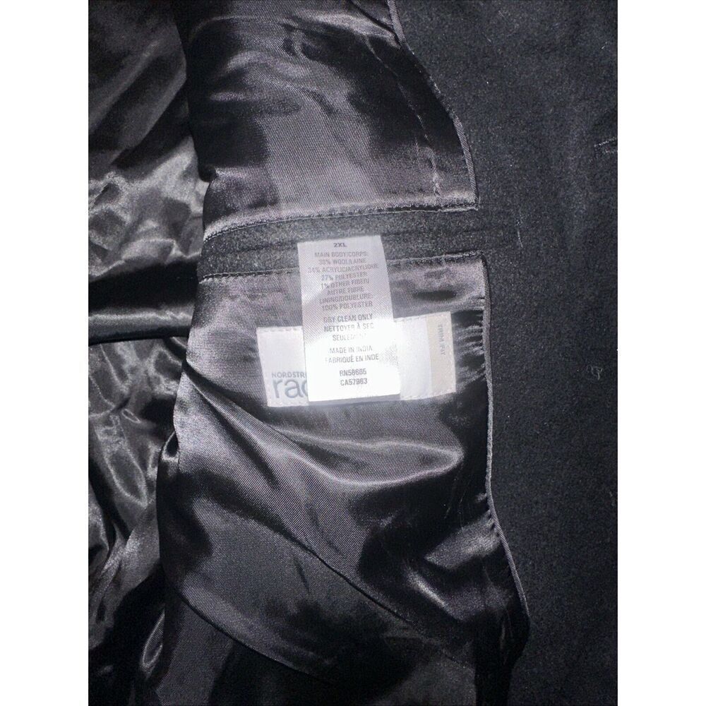 Nordstrom 3-Button Man's Lined Dress Jacket Coat Black Wool Size 2XL. NWOT. 15 - Picture 5 of 9